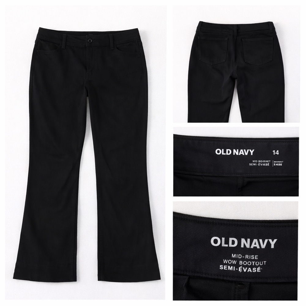 🐜 Old Navy Mid-Rise Wow Bootcut Pants – Black | Size 14